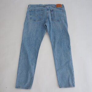Levi's 512 Straight Leg Light Wash Button #1001 Denim Blue Jeans Size 36X30